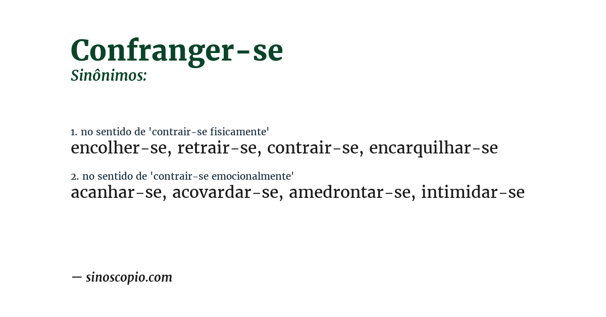 Sinônimo de confranger-se