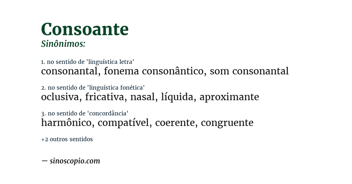 Sinônimo de consoante