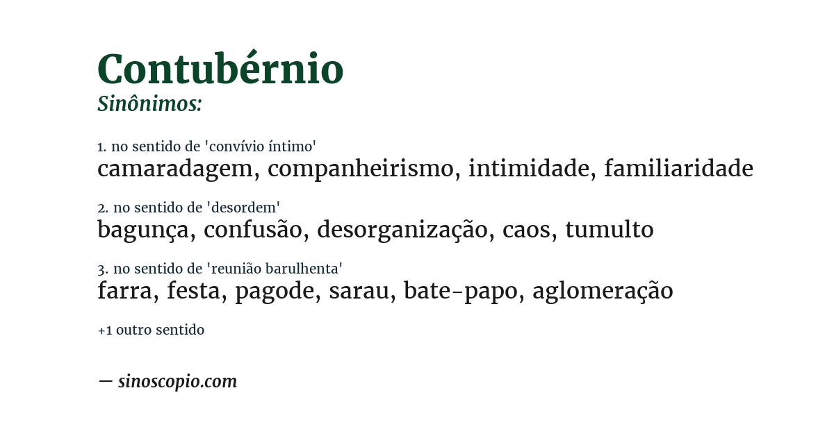 Sinônimo de contubérnio