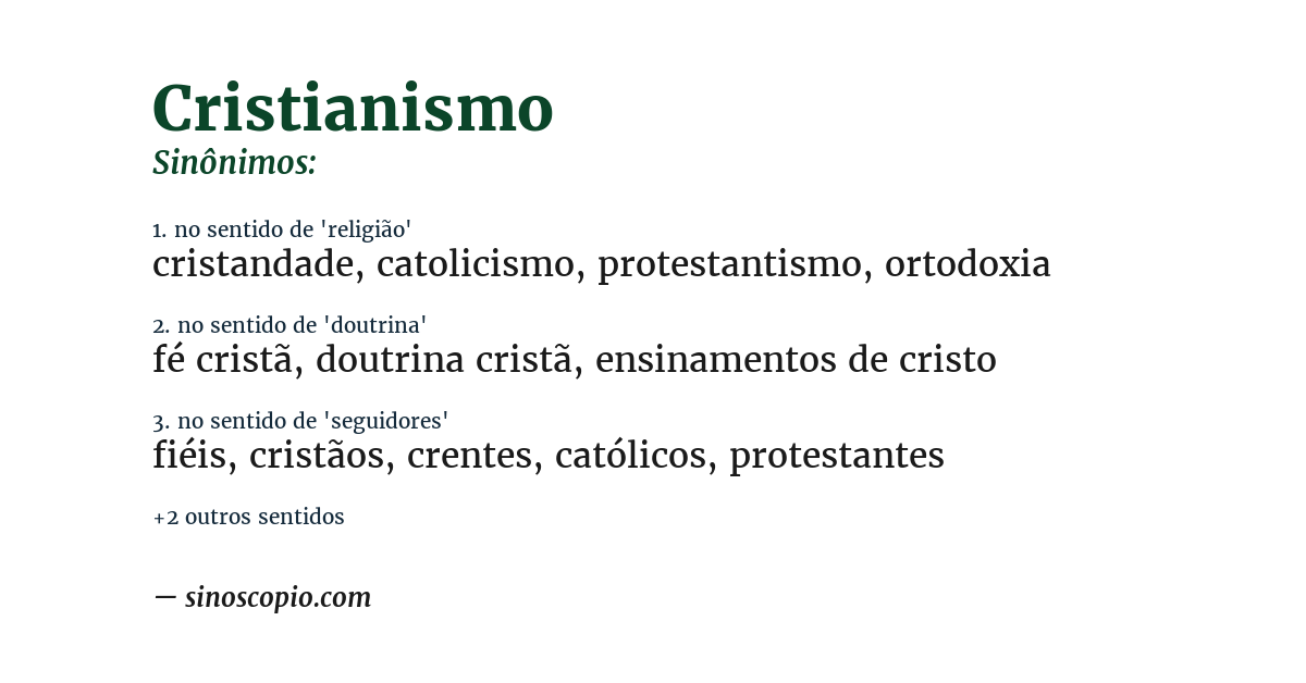 Sinônimo de cristianismo