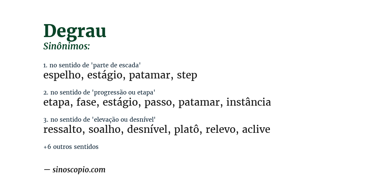 Sinônimo de degrau