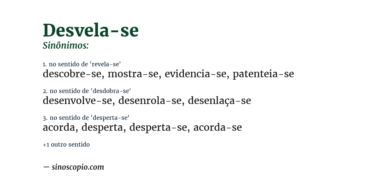 Sinônimo de desvela-se