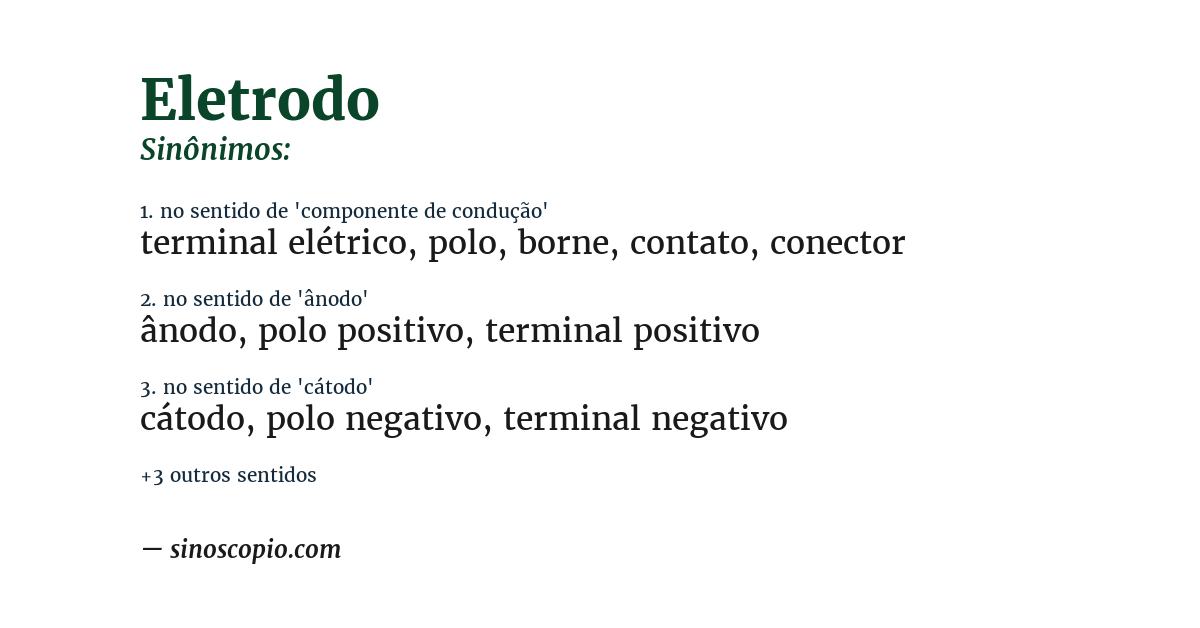 Sinônimo de eletrodo