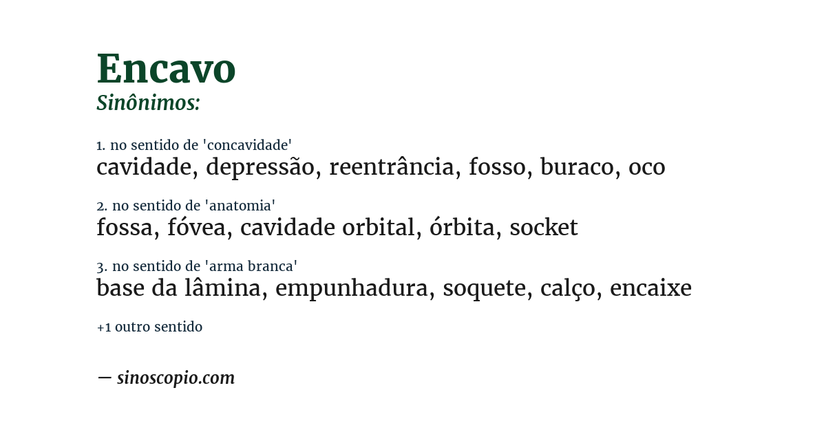 Sinônimo de encavo