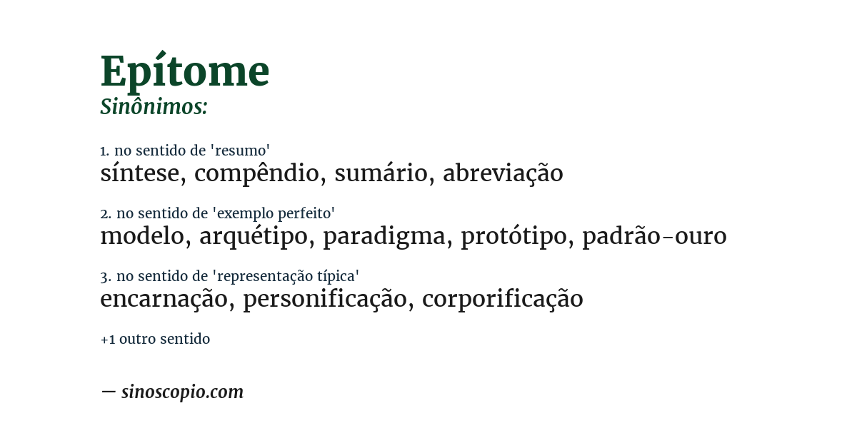 Sinônimo de epítome