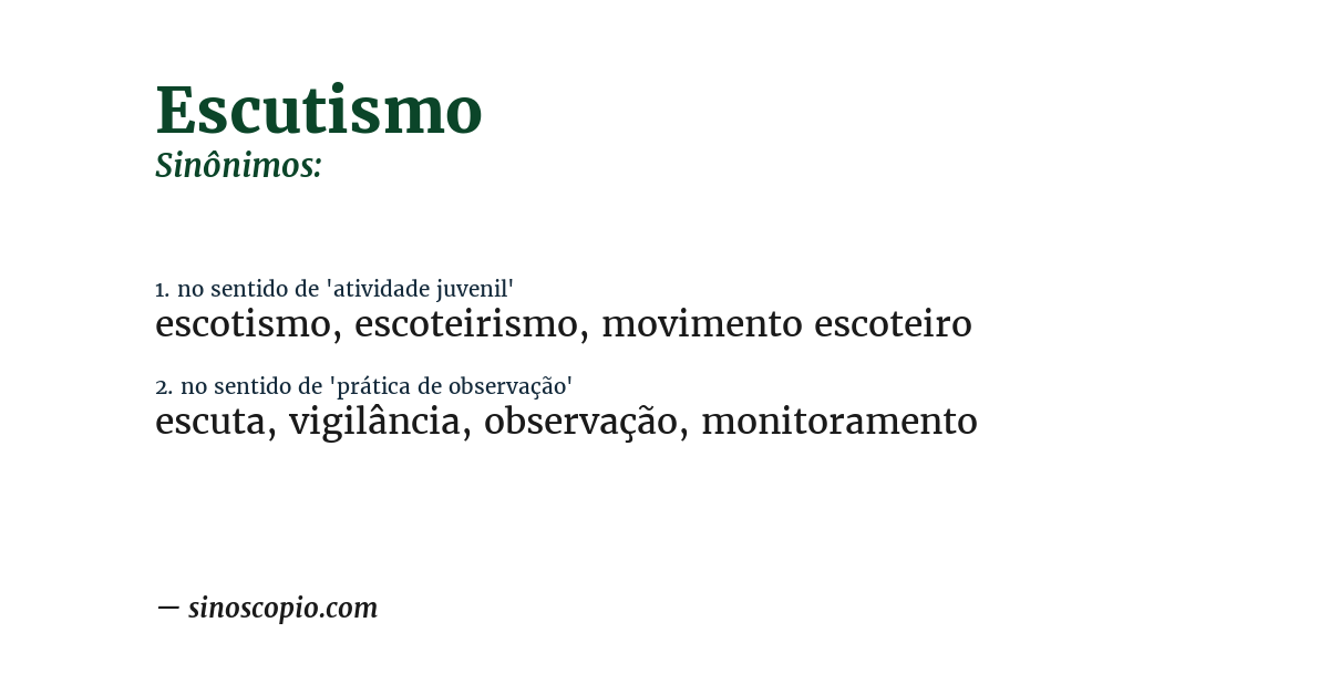 Sinônimo de escutismo