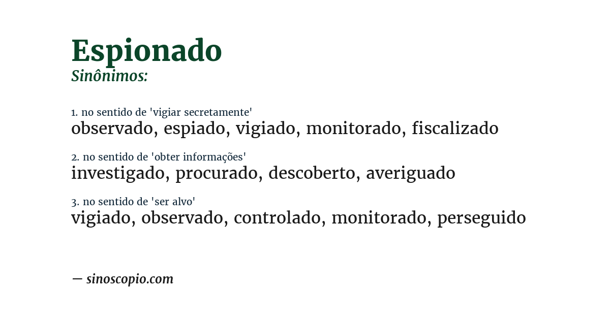 Sinônimo de espionado
