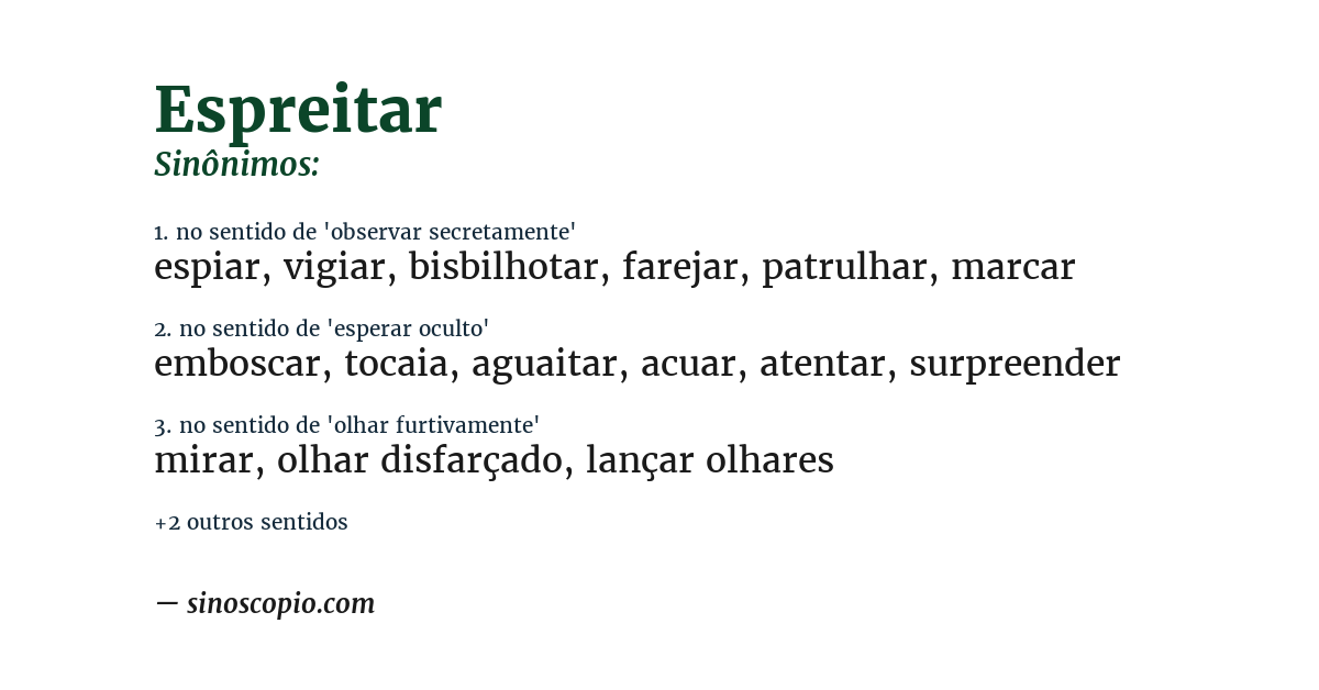 Sinônimo de espreitar
