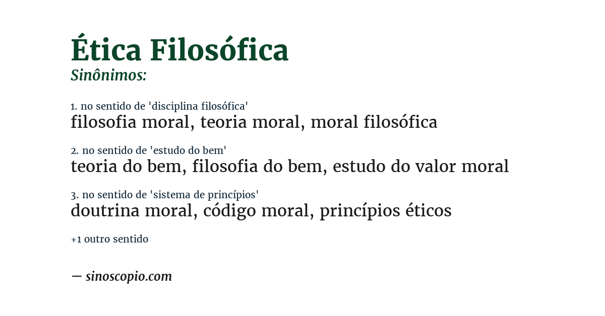 Sinônimo de ética filosófica