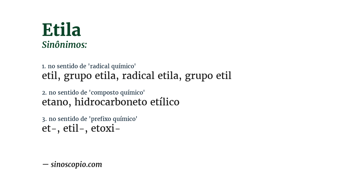 Sinônimo de etila