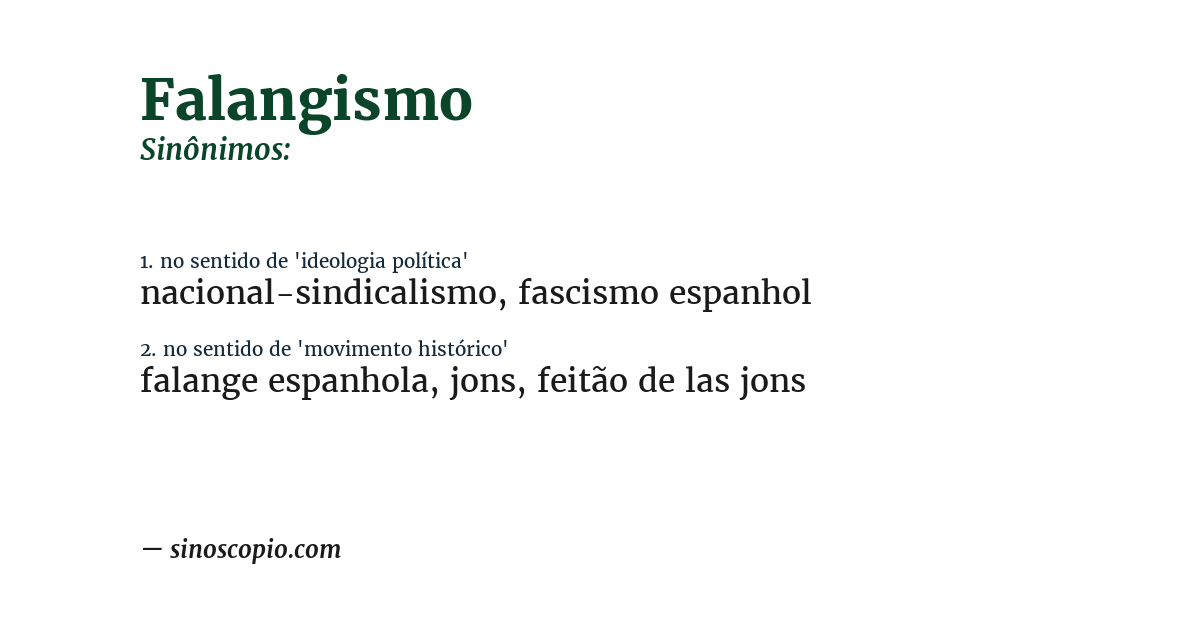 Sinônimo de falangismo