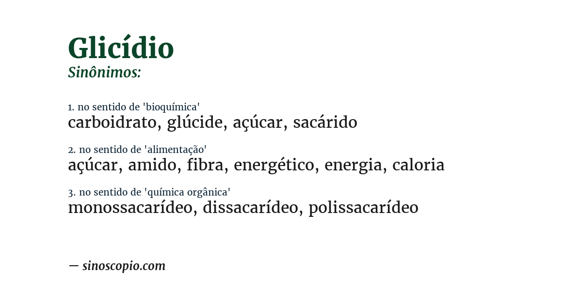Sinônimo de glicídio