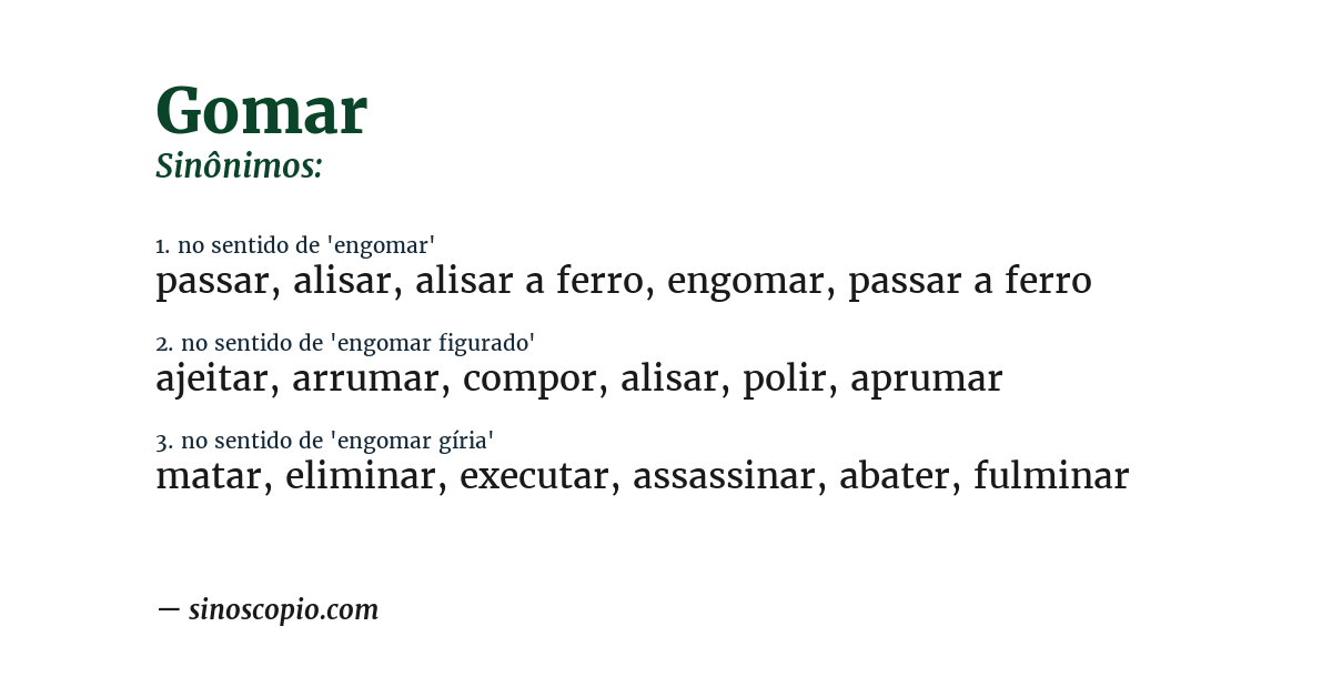Sinônimo de gomar