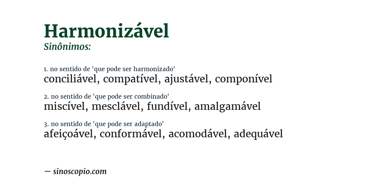 Sinônimo de harmonizável