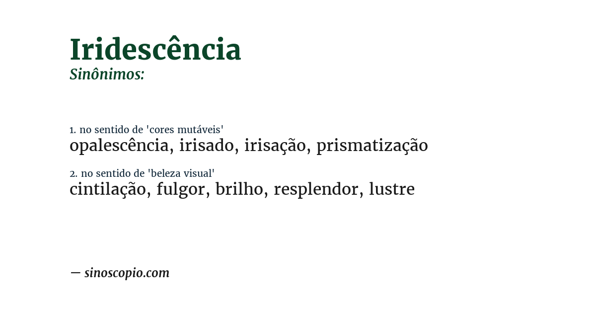Sinônimo de iridescência