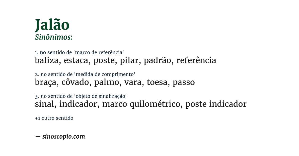 Sinônimo de jalão