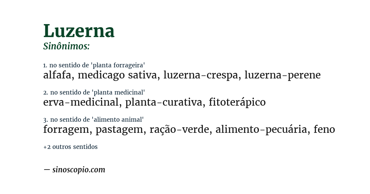 Sinônimo de luzerna