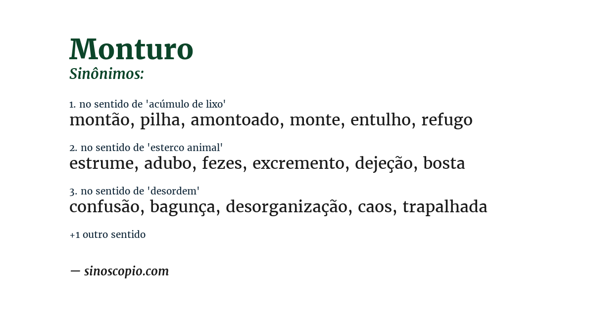Sinônimo de monturo