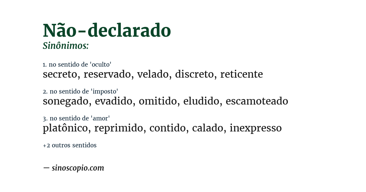 Sinônimo de não-declarado