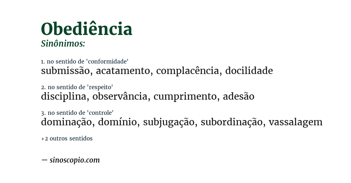 Sinônimo de obediência