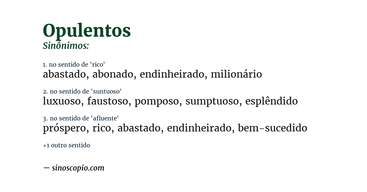 Sinônimo de opulentos