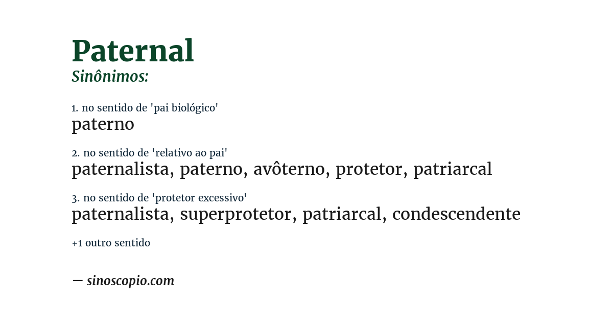 Sinônimo de paternal