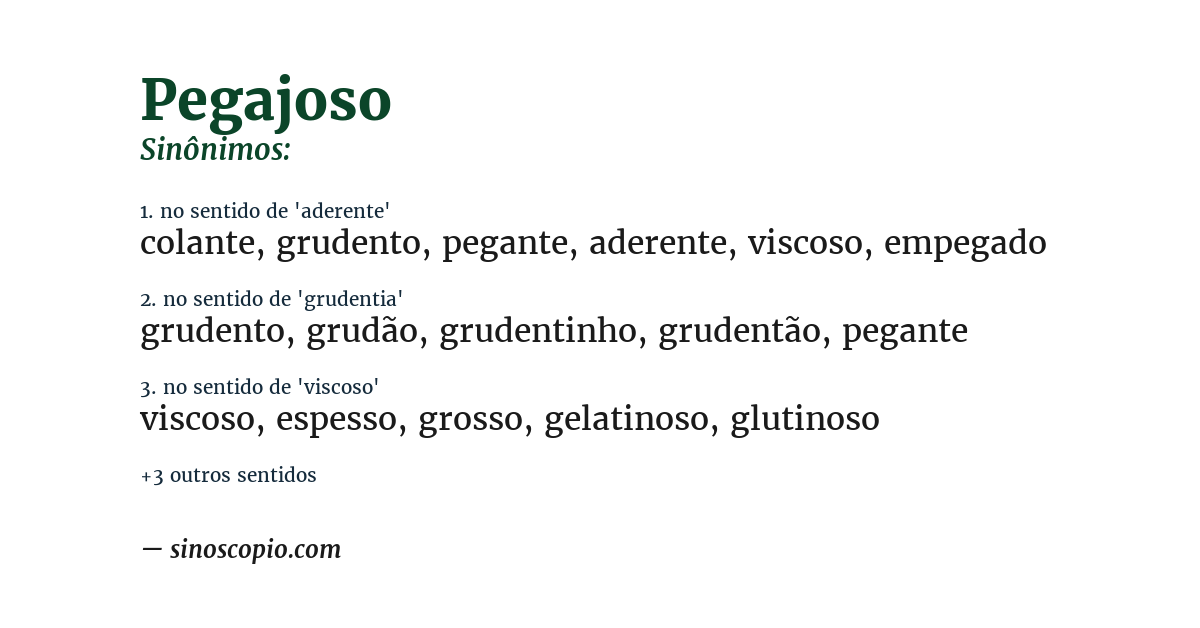 Sinônimo de pegajoso