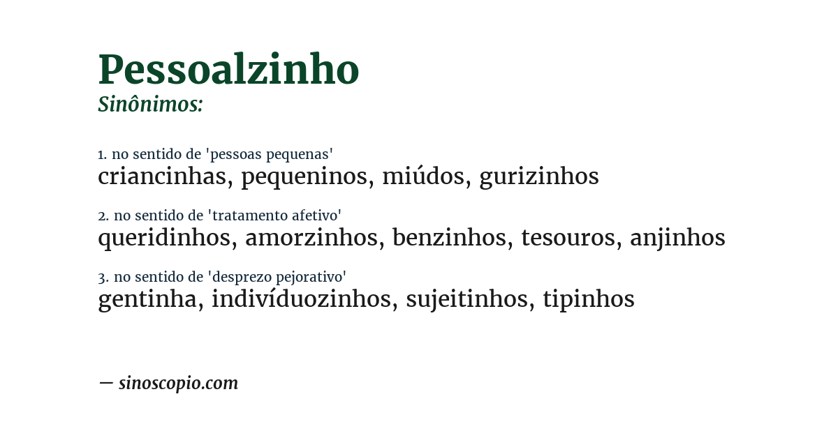 Sinônimo de pessoalzinho