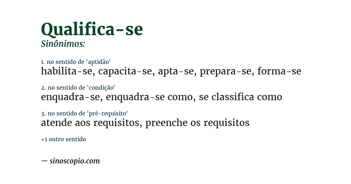 Sinônimo de qualifica-se
