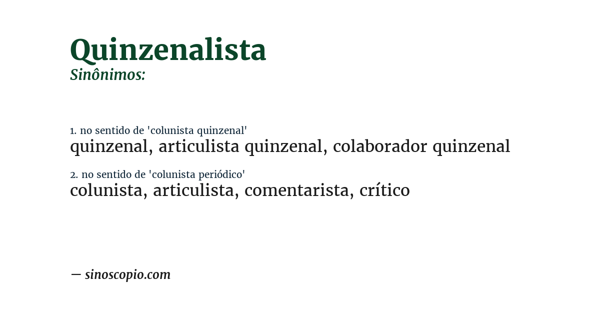 Sinônimo de quinzenalista
