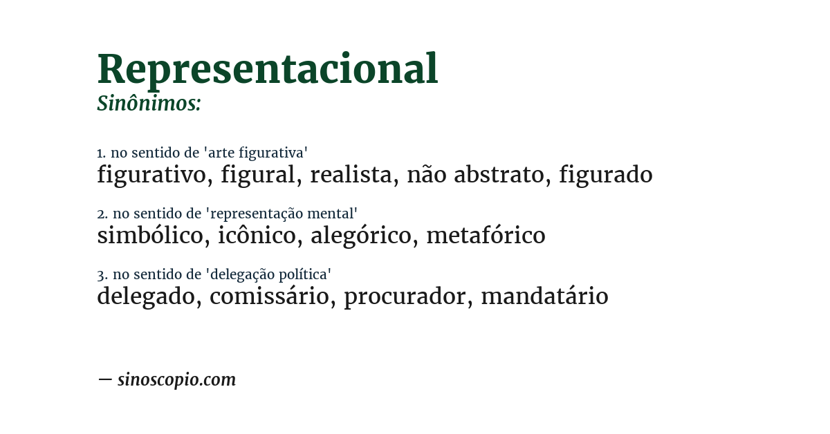 Sinônimo de representacional