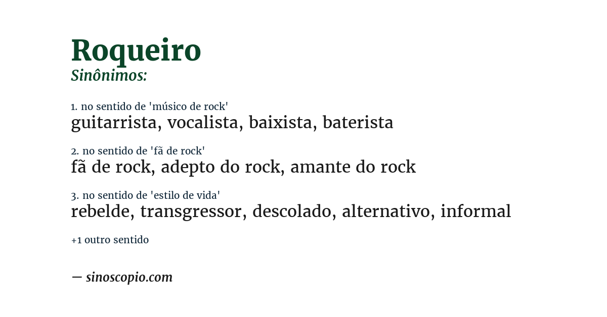 Sinônimo de roqueiro
