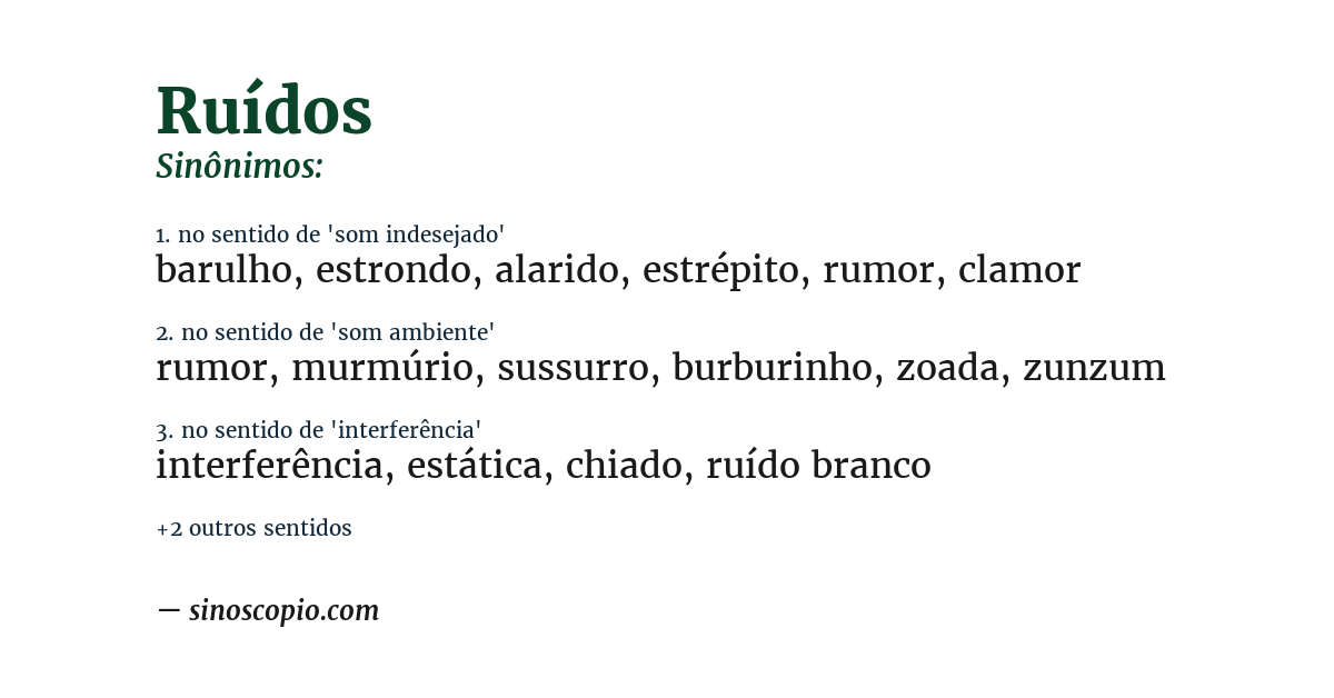 Sinônimo de ruídos