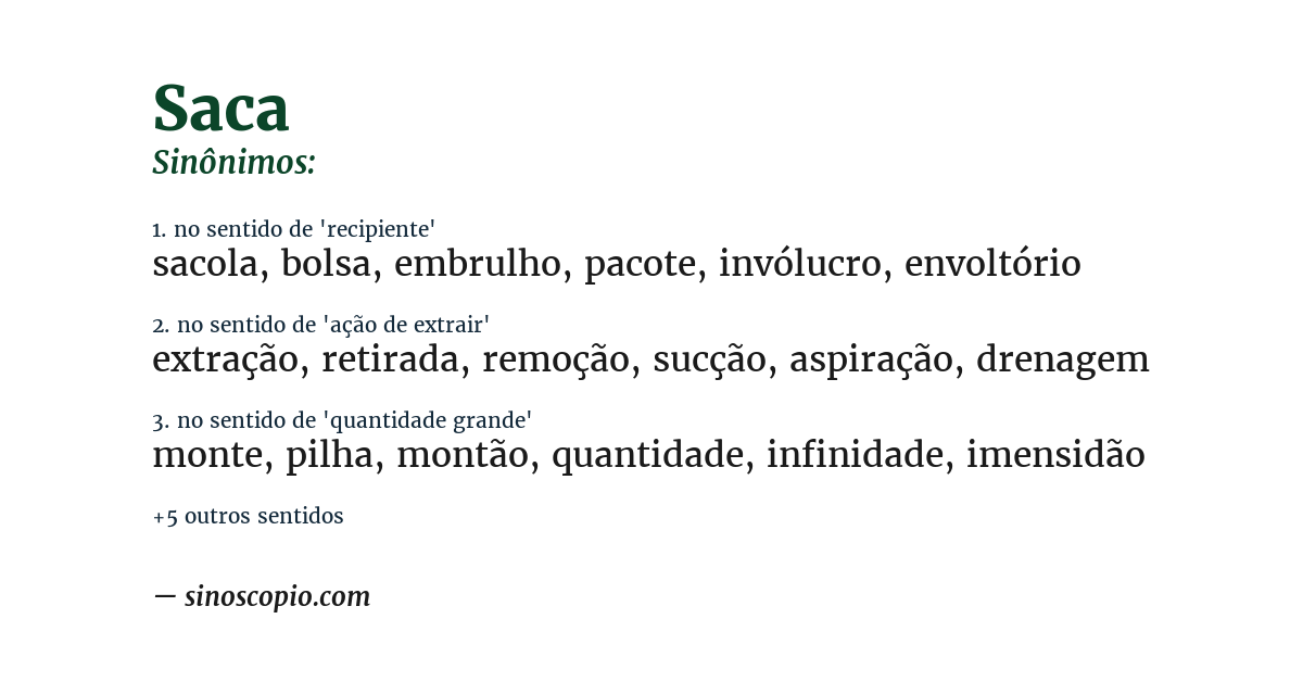 Sinônimo de saca