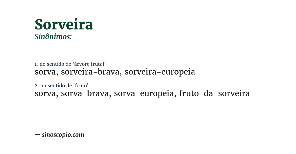 Sinônimo de sorveira