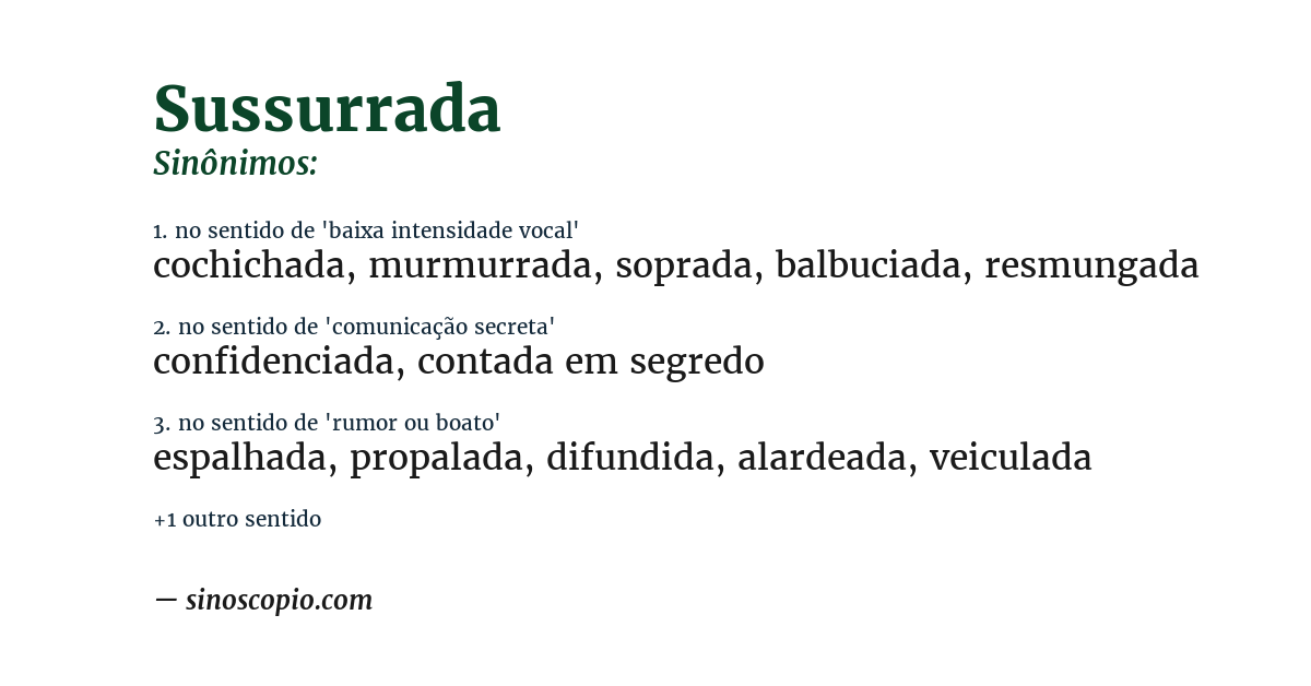 Sinônimo de sussurrada