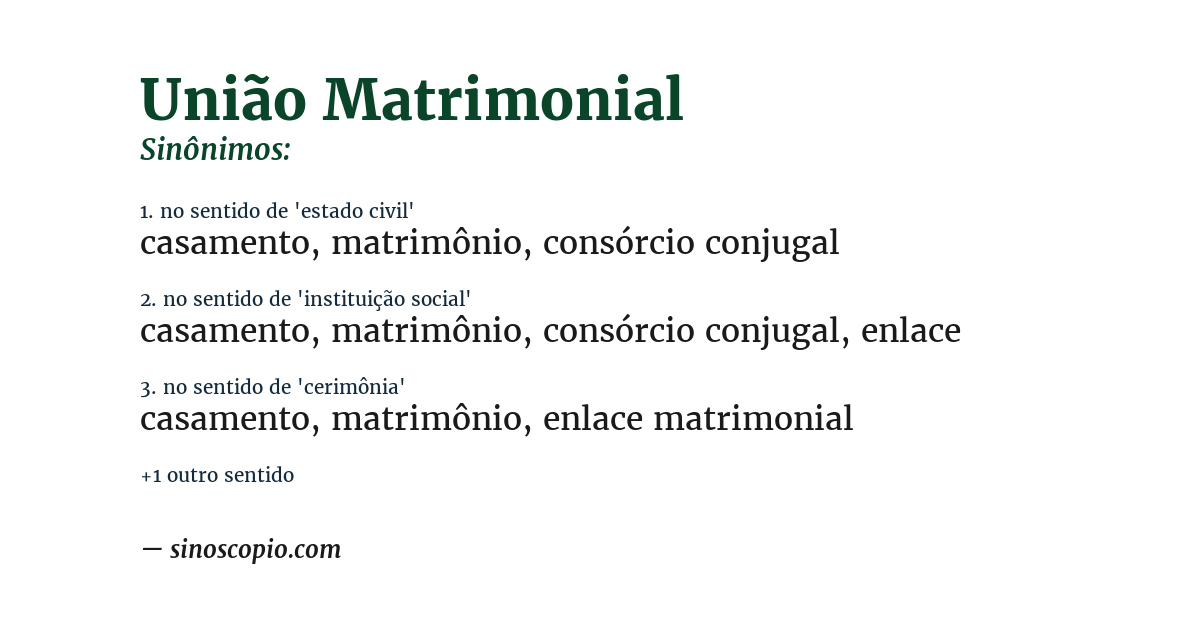 Sinônimo de união matrimonial