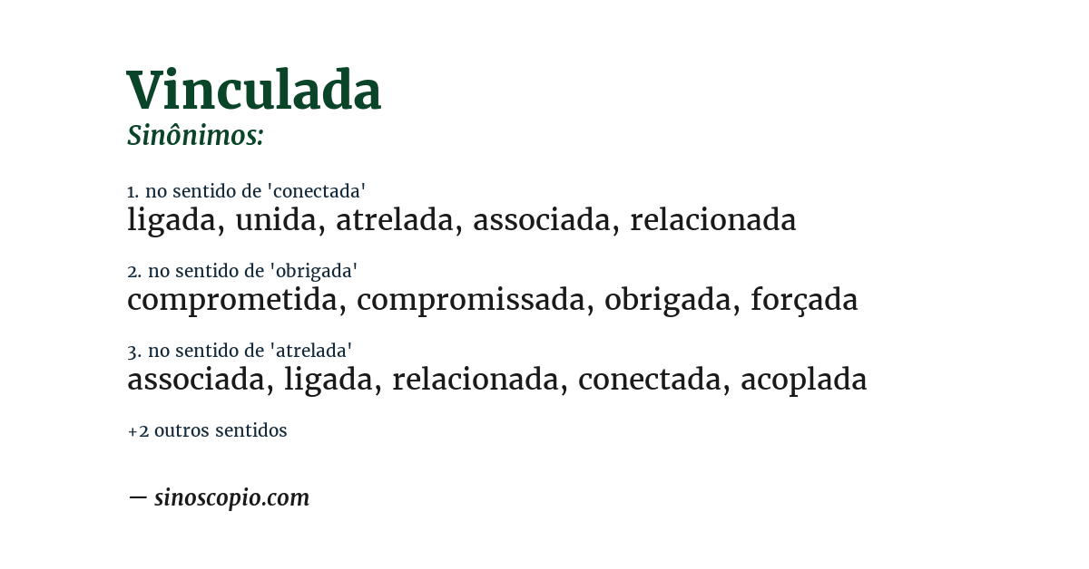 Sinônimo de vinculada