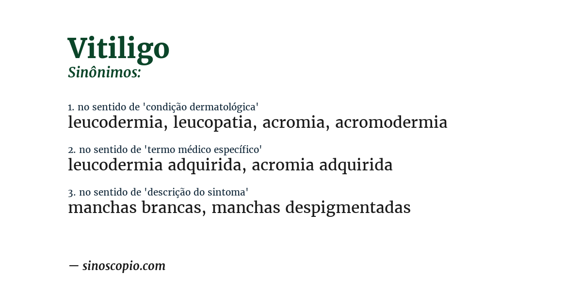 Sinônimo de vitiligo