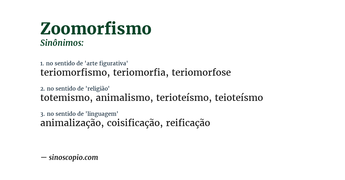 Sinônimo de zoomorfismo