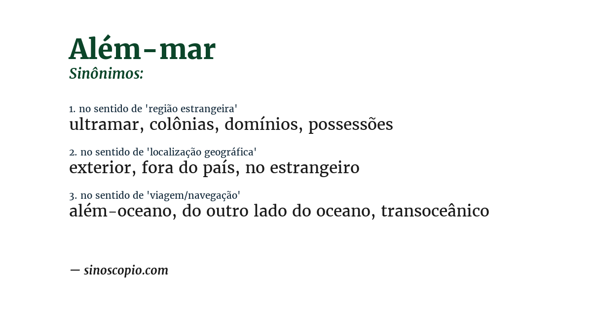 Sinônimo de além-mar