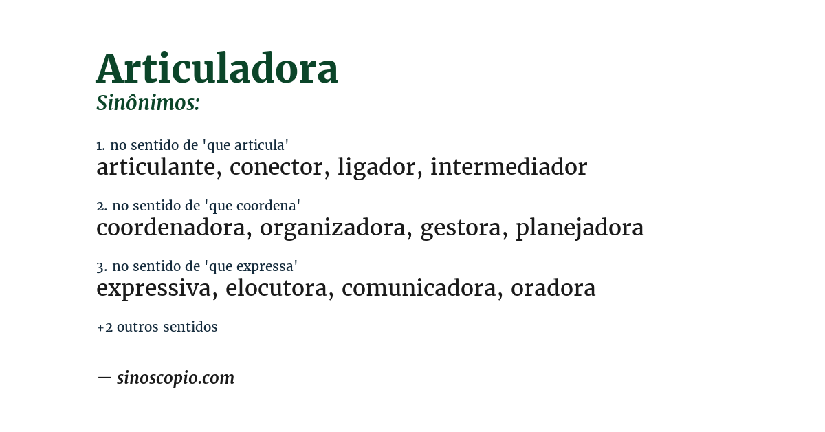 Sinônimo de articuladora