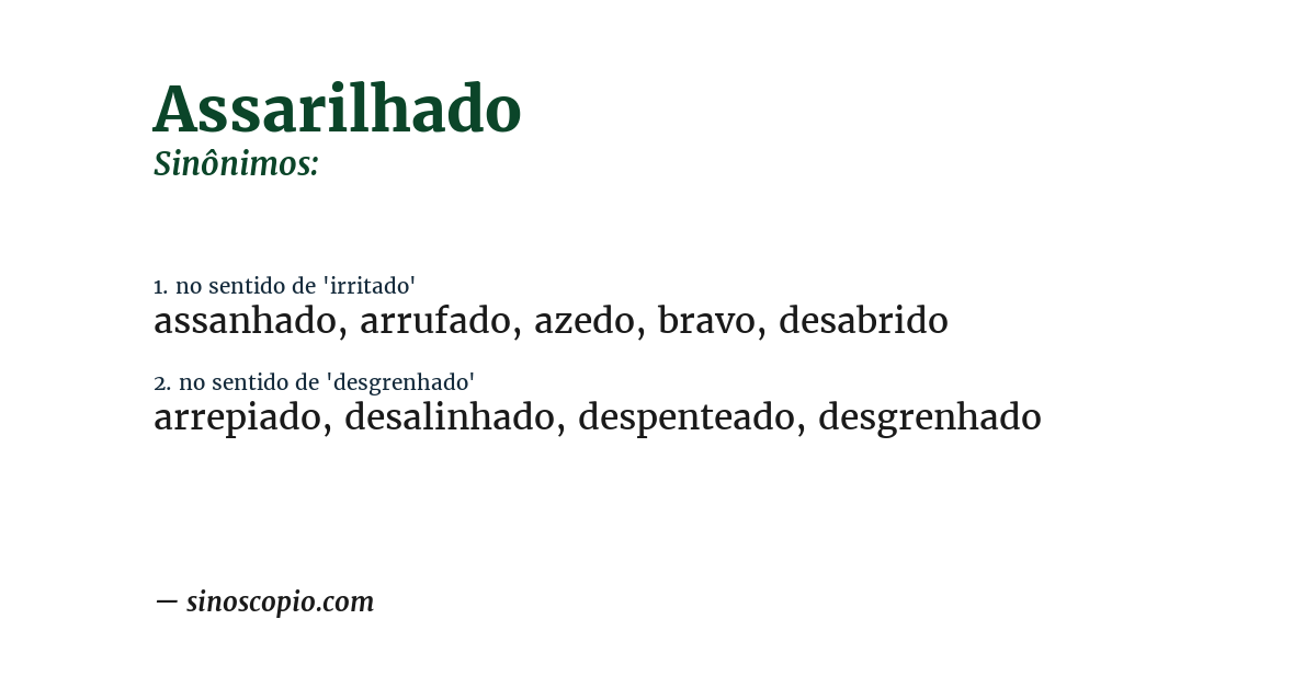 Sinônimo de assarilhado