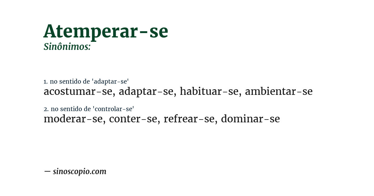 Sinônimo de atemperar-se
