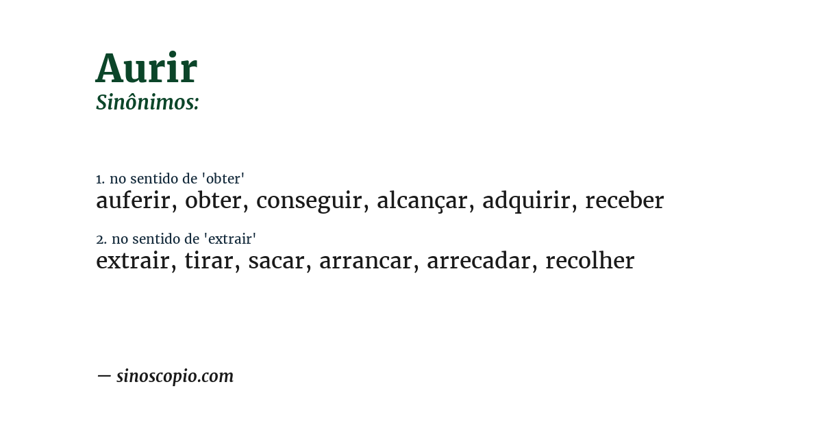 Sinônimo de aurir