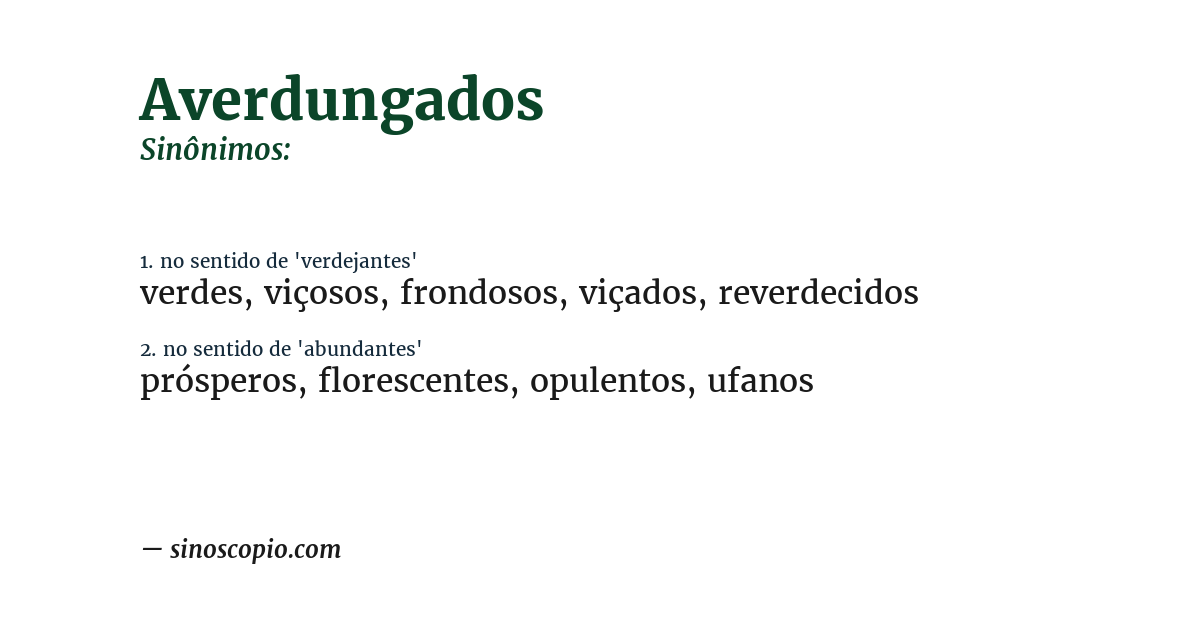 Sinônimo de averdungados