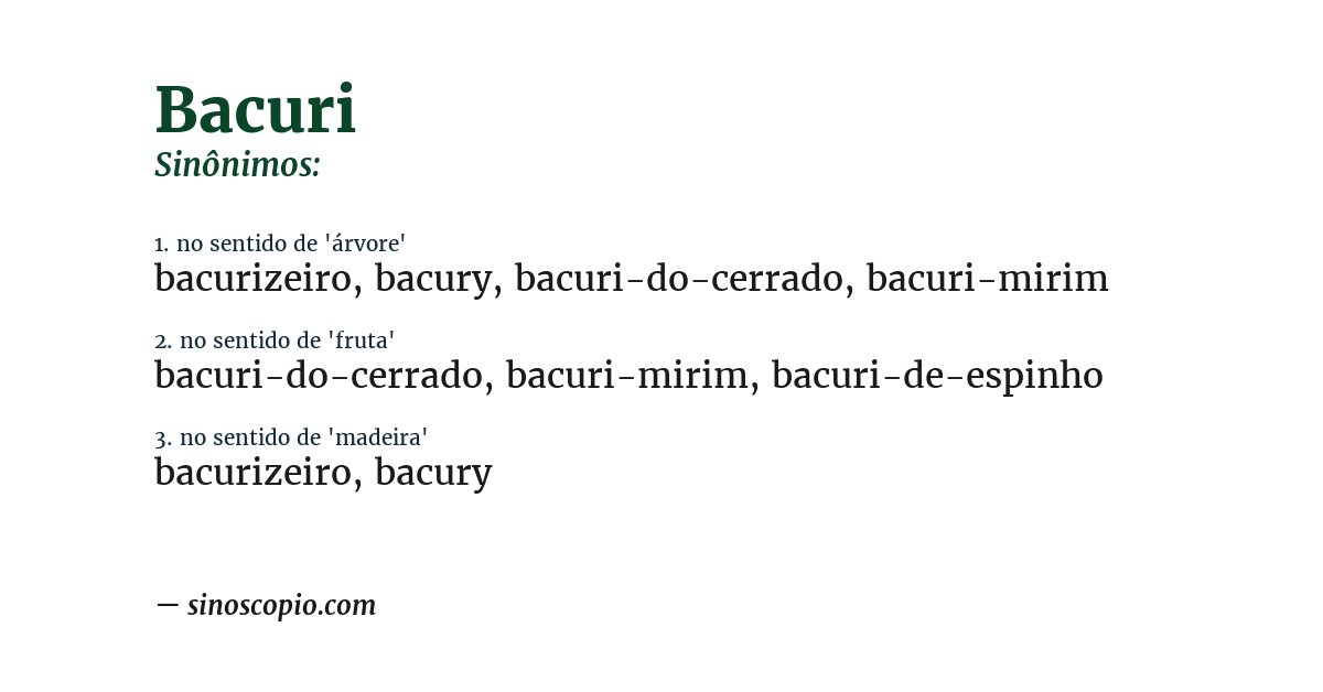 Sinônimo de bacuri