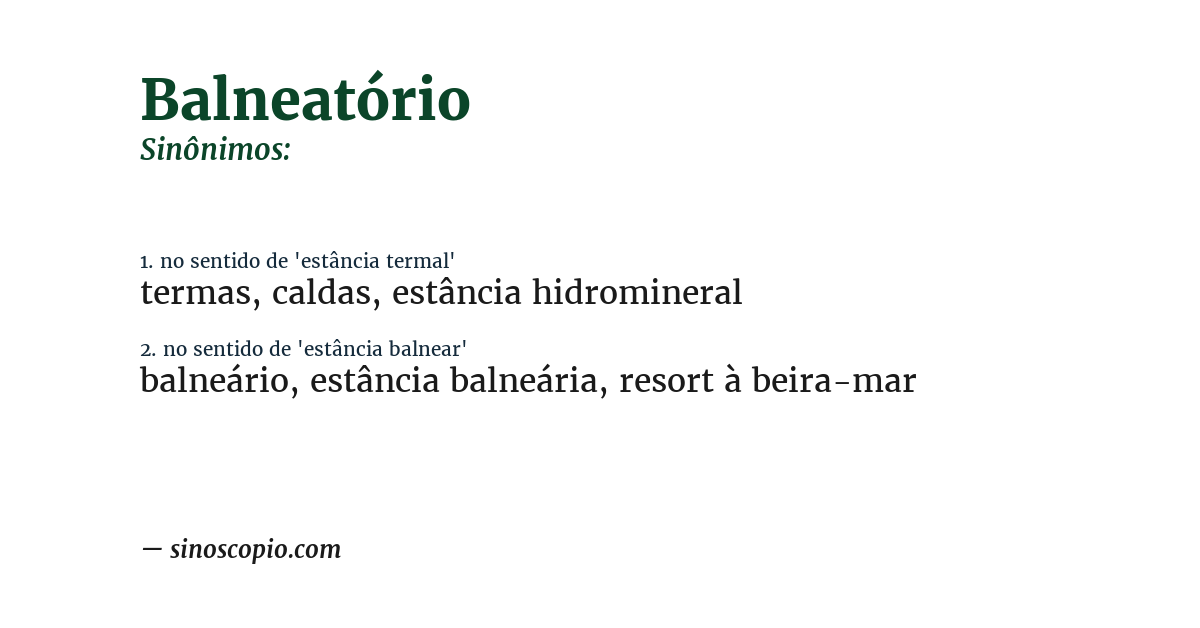 Sinônimo de balneatório