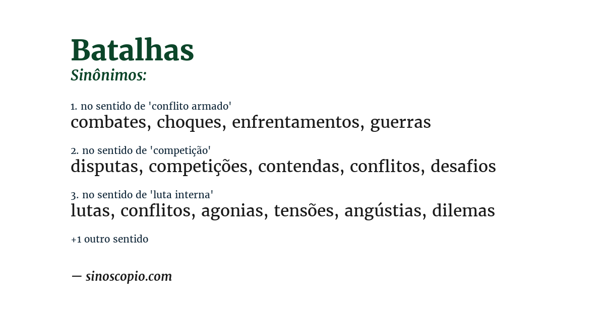 Sinônimo de batalhas