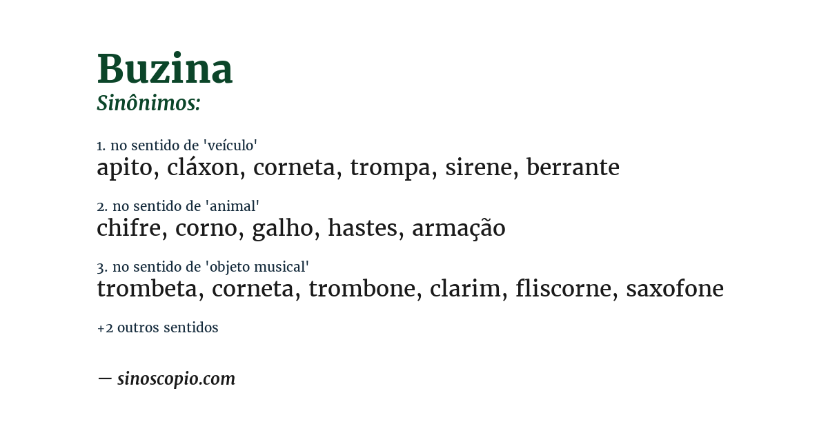 Sinônimo de buzina